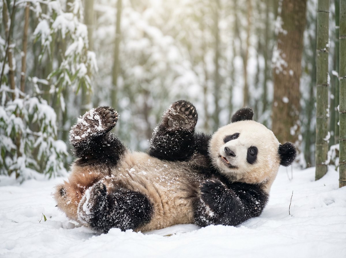 母狗官网熊猫宝宝雪地嬉戏视频